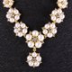 thumbnail image 3 of Rhinestone Faux Pearl Floral Colr Pendientes Conjunto De Boda Joyería Nupcial Sunnimix Conjunto de pendientes de collar, 3 of 7
