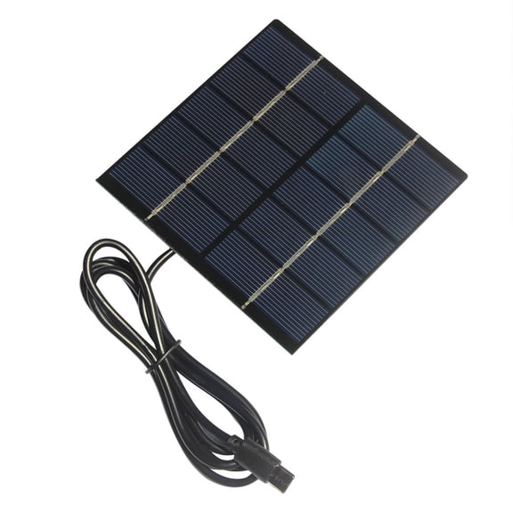 HUISZJ Solar Panel, 1.5W 5V Portable Solar Panel Charger with Type-C, Waterproof Polycrystalline Solar Panel for Camping Hiking