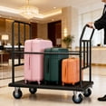 thumbnail image 4 of HOHYN 42.5" Luggage Cart with Wheels, Black Bellman Cart with 850 lb Capacity & 5" Quiet Wheels, 360° Anti-Collision Design for Hotel, Airport, and Commercial Use, 4 of 8