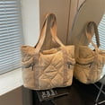 thumbnail image 2 of Large Tote Bag for Women with Zipper, Lightweight Puffy Tote Bag Quilted Shoulder Bag Handbag for Travel, Work, Gym, 2 of 10