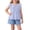 01-Blue, variant on Yutgune Toddler Baby Girl Summer Cotton Outfits Sleeveless Ruffle Tops and Denim Shorts 2 Piece Clothing Set