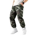 thumbnail image 3 of UDAUDU Men's Camo Cargo Pants Casual Jogger Baggy Pants Multi-Pockets Outdoor Workout Camouflage Joggers Army Green L, 3 of 8
