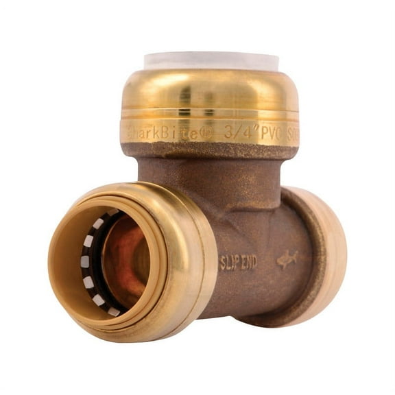 SharkBite Push to Connect 3/4 in. CTS x 3/4 in. Dia. CTS Brass Tee