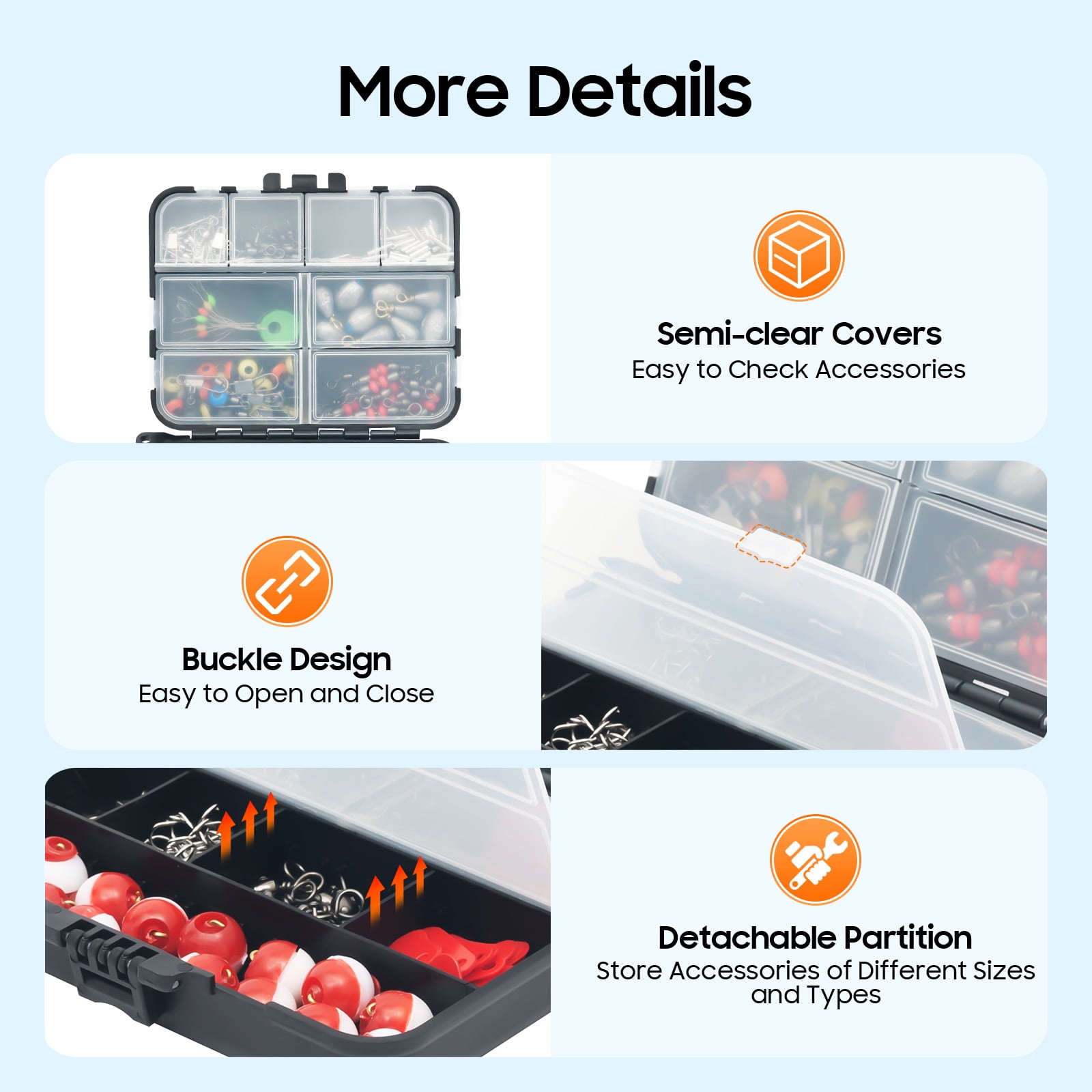ToppiJoy Fishing Lures, 263 Pcs Tackle Box with Tackle Included, Crankbaits, Spoon, Hooks, Weights & Other Accessories, Fishing Bait Lure Gear Kit
