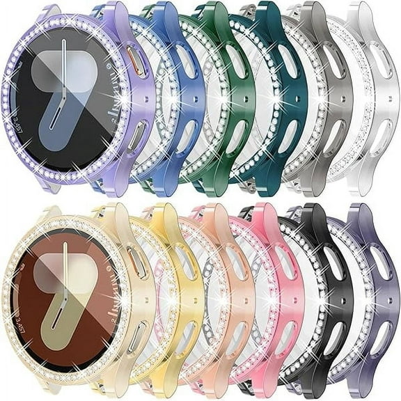 lulufa [12Pack] Bling Case Compatible with Samsung Galaxy Watch 7 40mm 2024 Screen Protector, HD Full Protection Flexible TPU Watch Bumper Cover Anti Scratch Samsung Watch 7 Accessory (40MM)