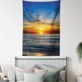 thumbnail image 4 of Ocean Decor Wall Hanging Tapestry, Sunset Over the Pacific Ocean From La Jolla California Sunlight Colored Sky Photo Print, Bedroom Living Room Dorm Accessories, 40 X 60 Inches, by Ambesonne, 4 of 5