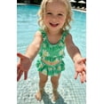 thumbnail image 3 of Happy Town Baby Girl Swimsuit Ruffle Two Pieces Swimwear Toddler Girl Rash Guard Beach Bikini Bathing Suit, 3 of 8