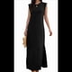 thumbnail image 2 of Vestido Maxi de Verano para Mujer, Informal, Holgado, con Abertura, Sin Arrugas, con Cuello Redondo y Bolsillos, Color Negro, 2025, Talla S, 2 of 9