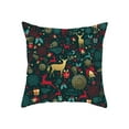 thumbnail image 3 of Bueautybox Christmas Throw Pillow Cover Holiday Decor Vintage Green Pillow Cover Cuhion Cover Case for Couch Sofa Home Decoration Pillows Linen,18 X 18 Inches, 3 of 7