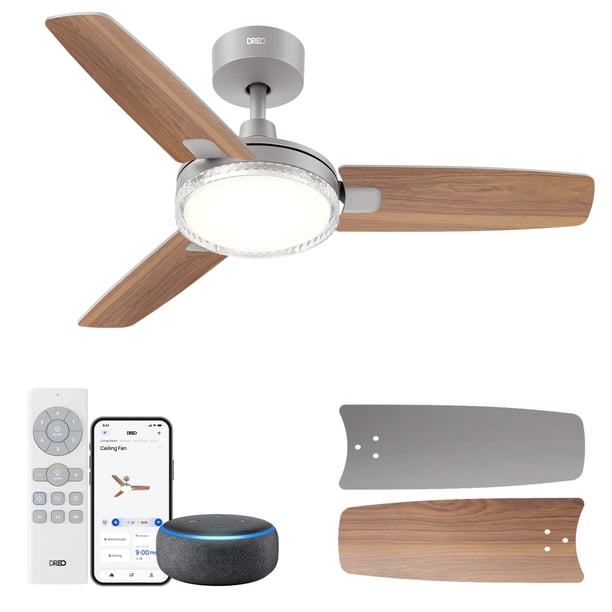 Ventilador de techo Dreo Smart de 42 pulgadas con luces grises con control remoto