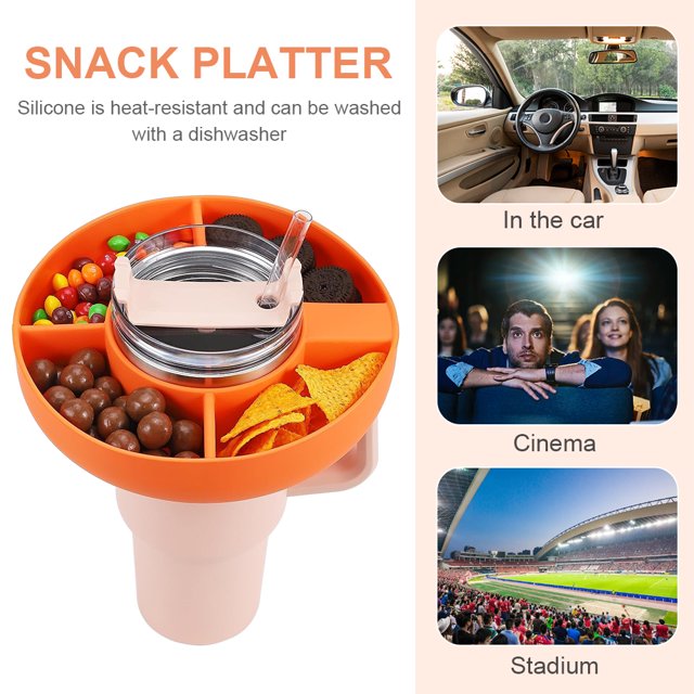 Tazón De Merienda Portavasos de silicona apto para lavavajillas, vaso para aperitivos, apto para taza Stanley de 40oz