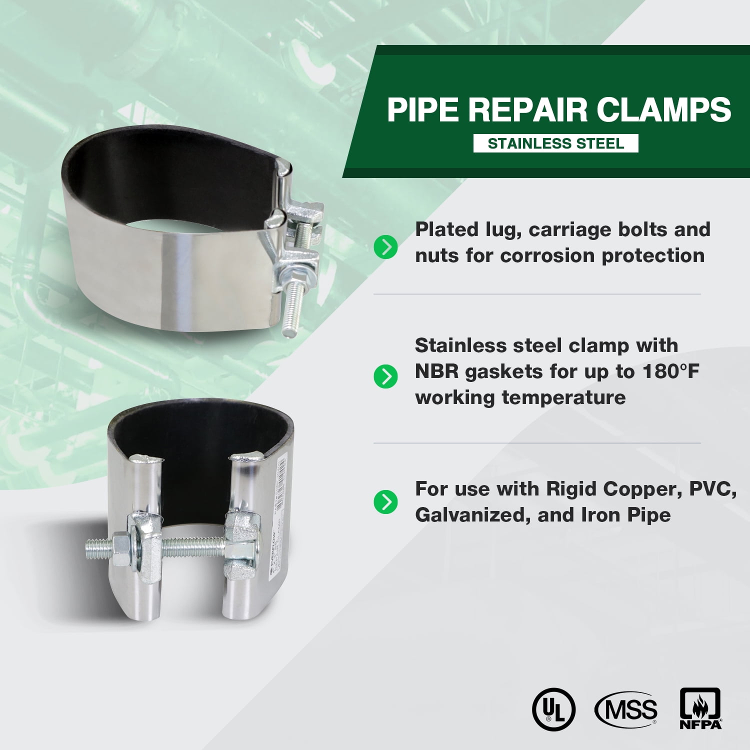 Pvc pipe on sale repair clamp