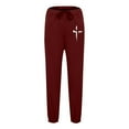 thumbnail image 5 of VBTAPA Tracksuit for Men 2 Piece Set Jesus Cross Graphic Hoodie and Sweatpants Sweatsuit Athletic Jogging Suits Casual Fall Winter Outfits Wine M, 5 of 6