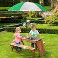 thumbnail image 3 of Kids Picnic Table with Umbrella & Inside Storage, Wooden Sand Water Table for Outdoor Patio Garden Backyard (Wood) - Ideal for Toddler Playtime & Outdoor Activities, 3 of 8
