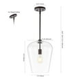 thumbnail image 3 of JONATHAN Y Hayes 11.25" 1-Light Industrial Farmhouse Iron/Glass LED Pendant, Oil Rubbed Bronze/Clear, 3 of 10
