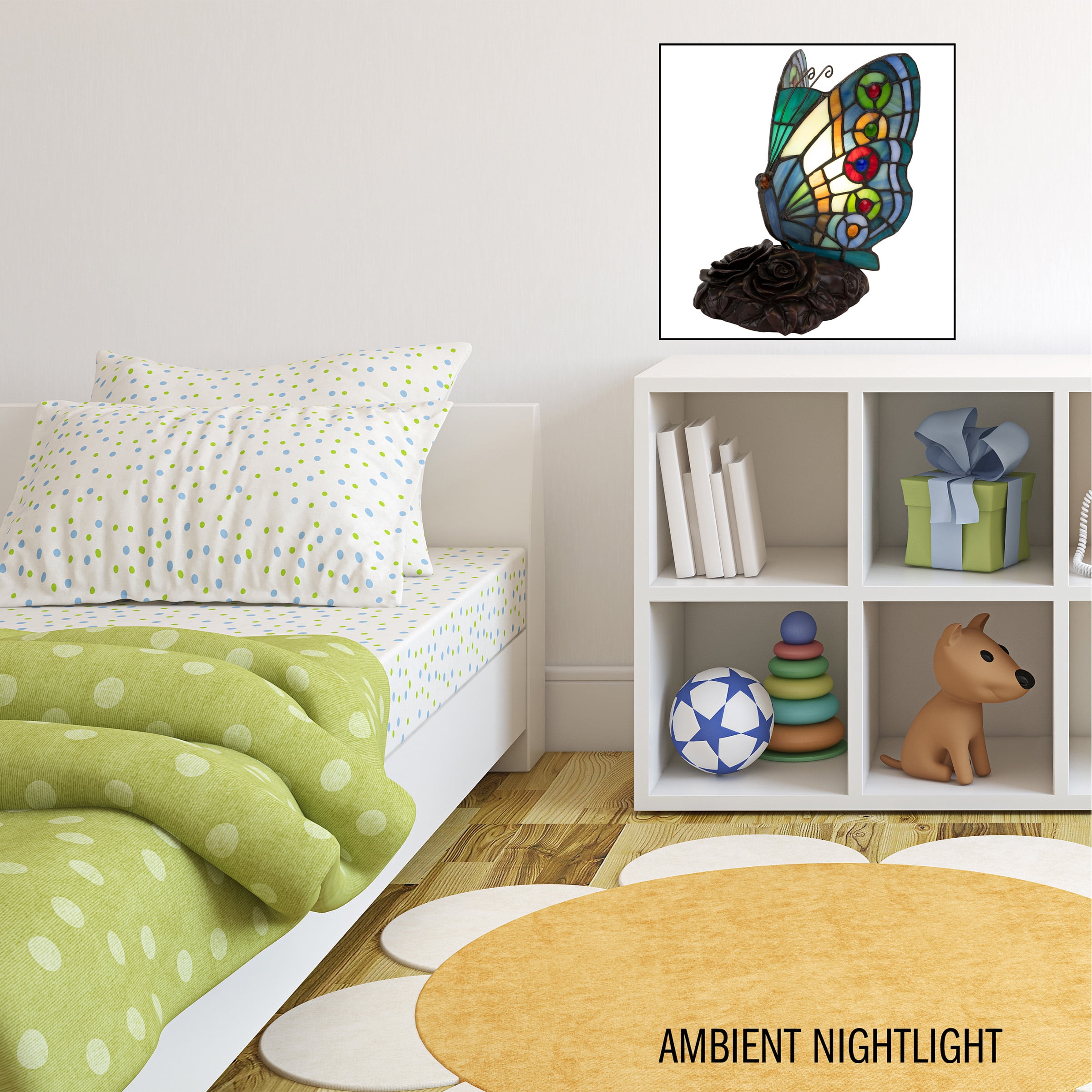 Lavish Home Tiffany stained-glass butterfly lamp image 5