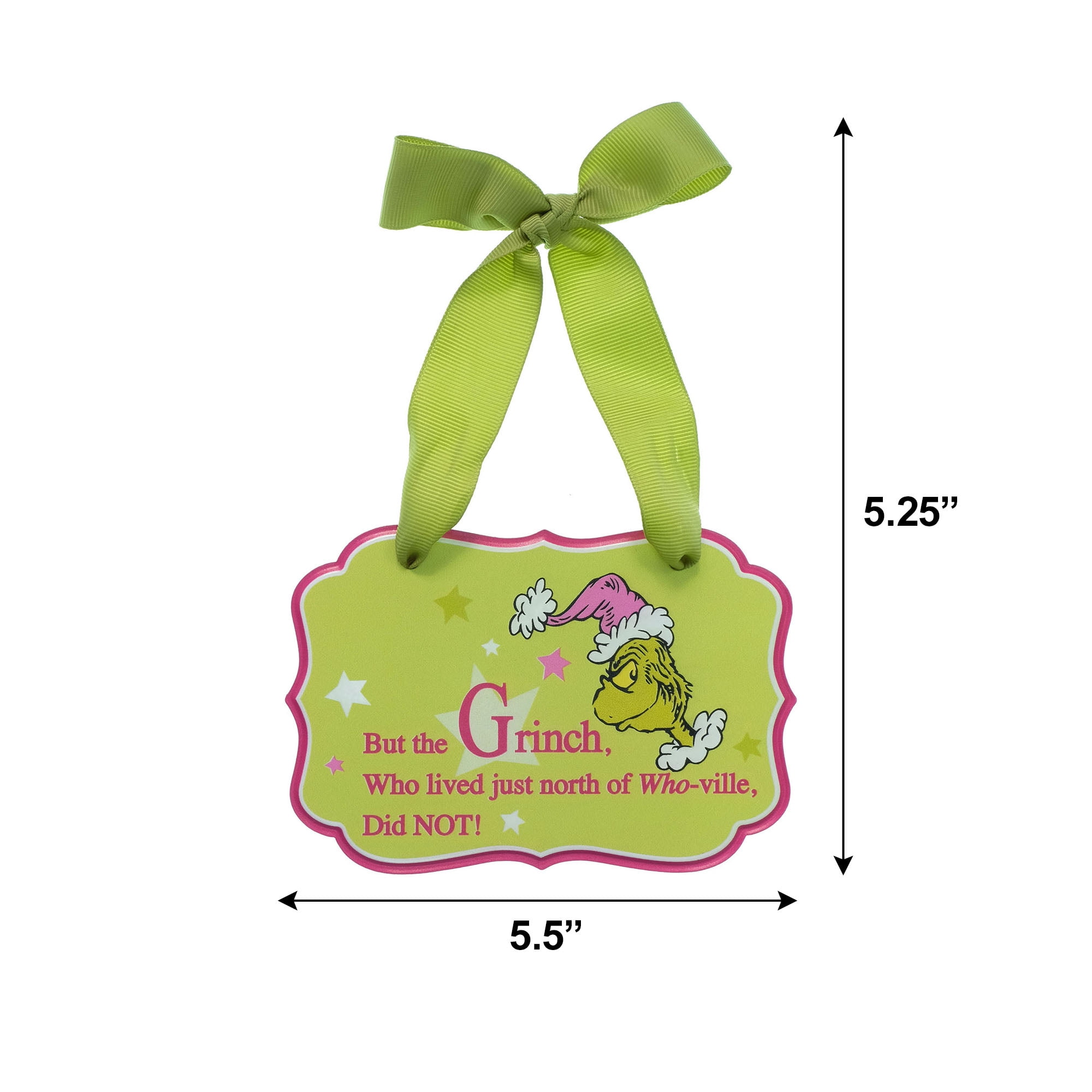 Dr. Seuss The Grinch Front & Back Hanging Signs – “We Love Holidays” & “Did NOT!” Christmas Wall Sign