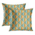thumbnail image 1 of BOSDECO Teal Artistic Abstract Geometric Pattern Squares and Ellipses Retro Orange Beans Black Circle Coffee PillowCase Pillow Cover 20x20 inch Set of 2, 1 of 1