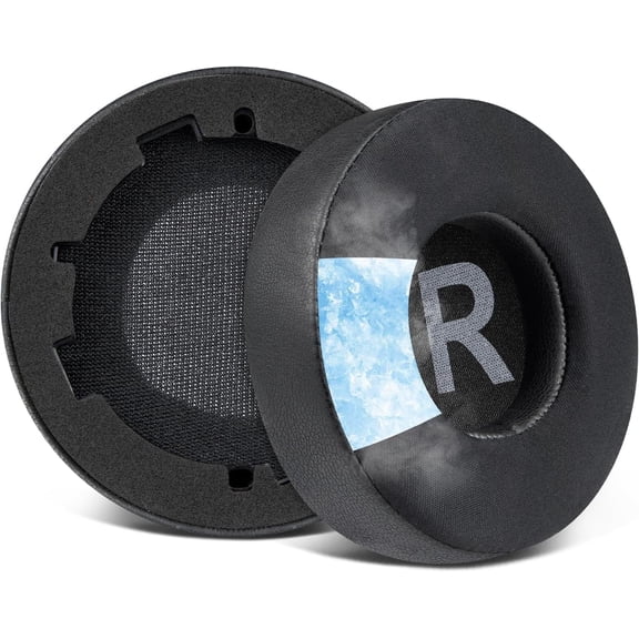 SOULWIT Cooling Gel Earpads Replacement for JBL Tune 600(T600BTNC 600BTNC)/660(T660NC 660NC)/670(T670NC 670NC) Headphones, Ear Pads Cushions with Ice Silk Fabric, Noise Isolation Foam - Black