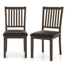 Resenkos Dining Room Chairs, Kitchen Chairs,Upholstered Modern Dining Chair Set of 2 with Slanted High Backrest-Brown
