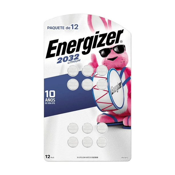 Pilas Energizer Tipo 2032 Paquete Con 12 Piezas Moneda De Litio 3v De Larga Duración