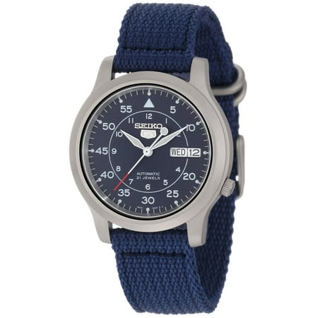 Seiko 5 Blue Canvas Automatic Men's Watch, SNK807