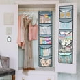thumbnail image 4 of 2 Pack Over The Door Organizer with 5 Large Pockets Foldable Hanging Closet Storage Baby Essentials Sundries Stuffed Animal Storage with 2 Metal Hooks, 4 of 8