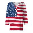 thumbnail image 5 of HEILAU Independence Day Shirts for Women American Flag Graphic T Tops Summer Printed Top 3/4 Sleeves Blouse Short Sleeve T Shirt V Neck Patriotic Tops, 5 of 7