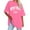 Hot Pink, variant on Ediodpoh Women's Sweatshirt Summer Half Sleeved Long Shirt Vintage New York Letter Print Casual Fashion T Shirt T Shirts for Women Blue XL