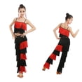 thumbnail image 5 of Latin Dance Dress For Girls Salsa Ballroom Skirts Dresses Samba Tango Cha Fringe Costume, 5 of 7