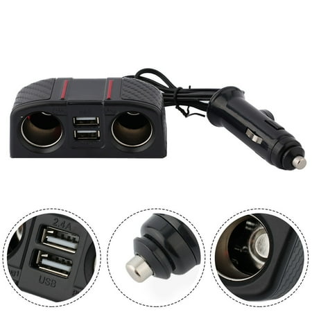 Lefu Car Lighter Socket Dual USB Charger Splitter 12V Outlet Power