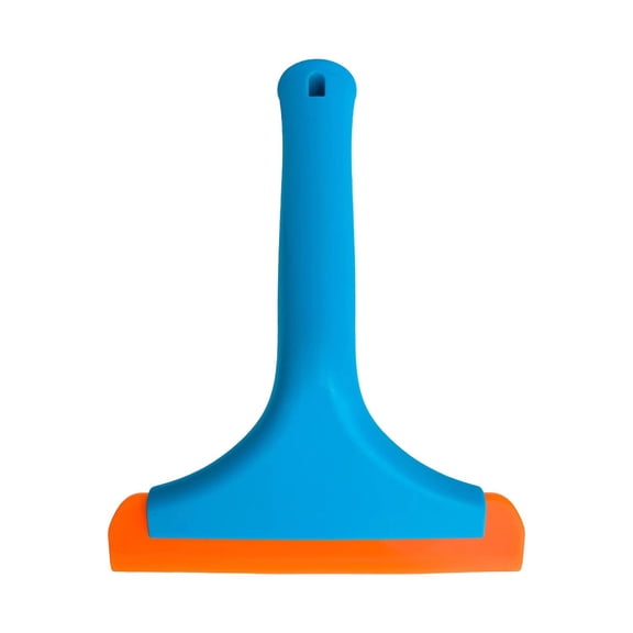 Small Silicone Squeegee, Compact Water Blade Wiper, Durable Lightweight Non‑Slip Handle Glass Cleaning Tool, Multi‑Surface Scraper for Car Windshield, Bathroom Mirrors and Glass Doors,Blue