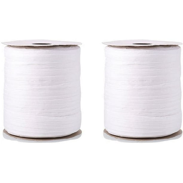 2 rollos de 91 m/rollo de cinta de rafia blanca, cordel, hilo de embalaje, cinta para manualidades