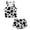 Black Cow, variant on Xoenoiee Pink Cow Pattern Girls Swimsuit Two Piece Tankini Sets with Shorts, Round Neck Bathing Suit Swimwear Sleeveless Tank Top with Bottoms for Girls, Size 6-7 Years