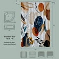 thumbnail image 6 of 72W by 72H Boho Mid Century Blue and Gold Shower Curtain Sets Modern Geometric Leaves Plant Neutral Minimalist Bathroom Curtain Decor with 12 Hooks Waterproof Fabric, 6 of 6