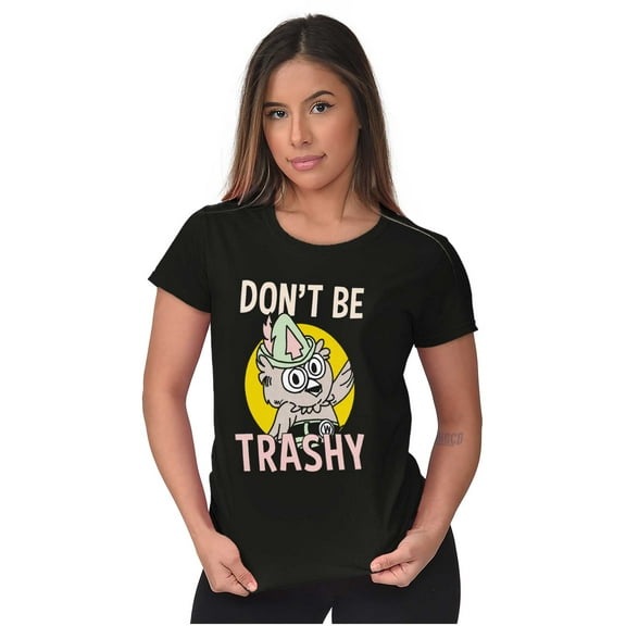 Woodsy Owl Don't Litter Retro Cartoon Women's T Shirt Ladies Tee Brisco Brands S