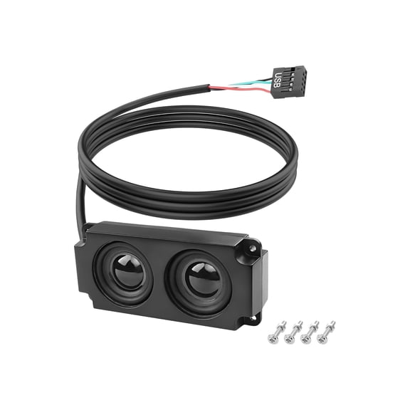 Motherboard Speaker Internal USB PC Computer Speaker 9 Pin for Desktop Case Audio Stereo Loudspeaker Hidden Small Type DIY-0.6M/1.9FT 1 Pair