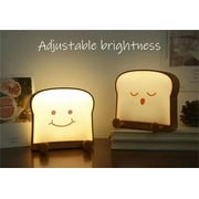 Toast Bread Night Light Kids, Bedside Dimmable Silicone Night Light with Phone Holder and Timer, Christmas Baby Night Light Gift(Snooze)