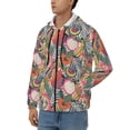 thumbnail image 3 of Zufioo Tropical Fruit Print Men's Hooded Cardigan, Zip-up Long-Sleeved Sweatshirt Jacket Sportswear-Small, 3 of 5