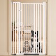 thumbnail image 6 of 55" Extra Tall Pet Gate for Cat/Dog, 32.68"-38.19" Wide, 1.18" Ultra Narrow Spacing Dog Gate, No Drilling Pressure Mounted Cat Fence Safety Gate for Stairs, Doorways, Hallways-140cm,White,1, 6 of 10