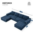 thumbnail image 2 of Newest 110*72" Modular U Shaped Sectional Sofa with Ottomans,Luxury Cloud Chenille Floor Couch with Deep Seat,No Assembly Required,Fully Compressed Upholstered Sofa for Living Room,Bedroom,3 Colors, 2 of 7