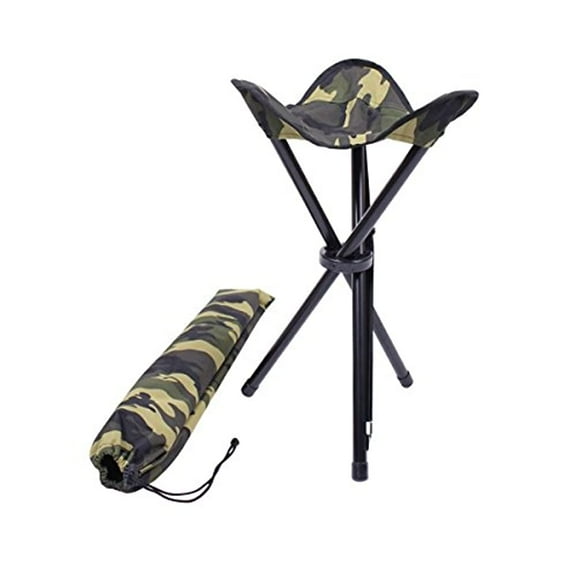 Rothco Collapsible Steel Frame Stool With Carry Strap, Woodland Camo