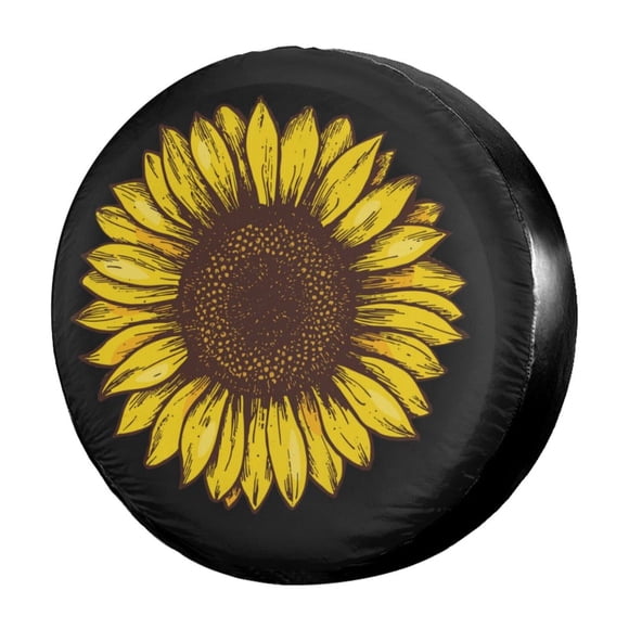 Foruidea - Funda De Repuesto Para Neumáticos De Girasol Retro A Prueba De Polvo, Para Remolques, Rv, Suv Y Muchos Vehículos De 17 Pulgadas