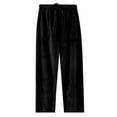 thumbnail image 2 of Zedker Casual Straight-Leg Elastic Waist Long Mens Pajama Pants with Drawstring Comfy Soft Fleece Thermal Sleepwear Pants with Pockets,Black,L, 2 of 9