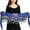 Blue, variant on Belly Dance Hanging Coin Waist Chain Waist Scarf Three Layer Gold Coin Belt Scarf Indian Seal Waist Dance Hip Practice