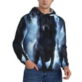 thumbnail image 2 of Naloa Night Scene of Wolves Men's Casual Hooded Collar Drawstring Hoodies Pullover Sweatshirts Casual Long Sleeve Shirts-4X-Large, 2 of 7
