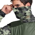 thumbnail image 4 of Sun Protection Hoodie Shirts for Men Upf 50+ UV CamouflageSun Shirts Long Sleeve Outdoor Hiking Swim Fishing Cooling Shirts with Face Cover,Green M, 4 of 5