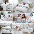 thumbnail image 5 of Winter Christmas Duvet Cover Set King Size, Blue Floral Eucalyptus Leaves 4 Piece Soft Microfiber Bedding Set with 1 Duvet Cover, 1 Flat Sheet, 2 Pillowcases, 5 of 9