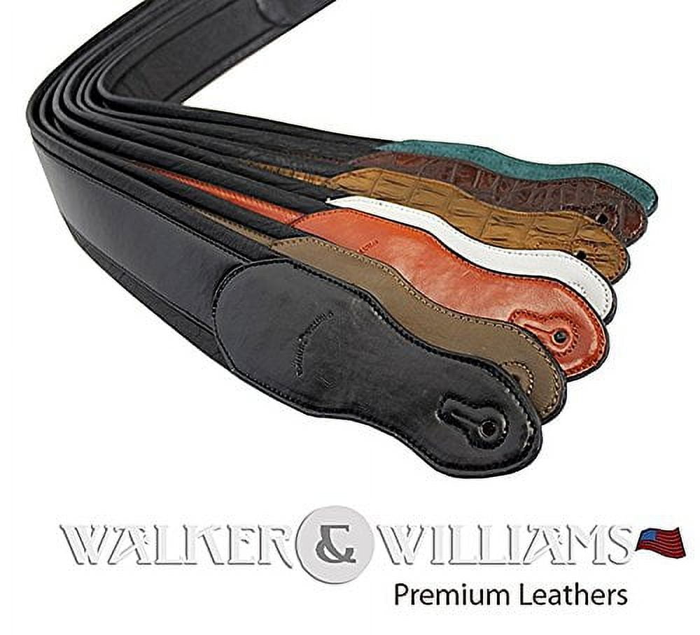 Walker & Williams G-905 Soft Natural Finish Saddle Tan Padded Guitar Strap