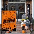 thumbnail image 2 of Happy Halloween Garden Flag Vertical Double Sided Pumpkin Spider Web Bat Ghost Spooky Castle Tombstones Halloween Yard Flags 12.5x18 Burlap for Farmhouse Outdoor Decor Orange Black, 2 of 6
